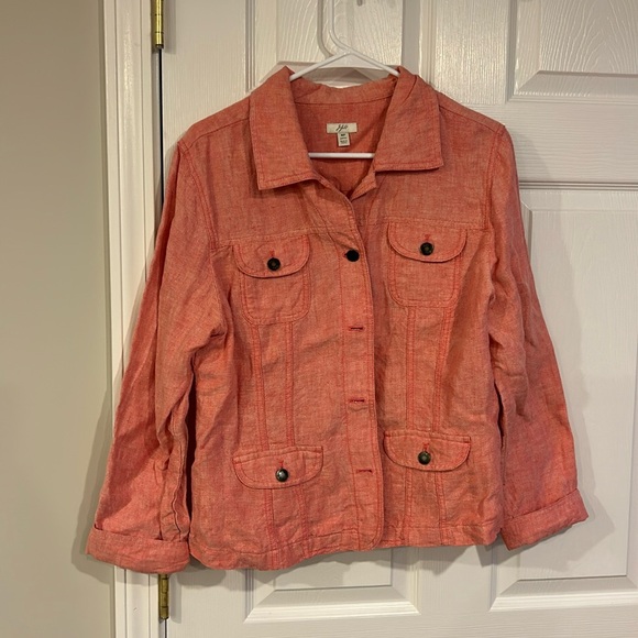 J. Jill Jackets & Blazers - J Jill, medium petite linen, coral blazer